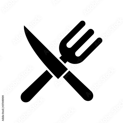 flatware - fork, spoon , plate and knife icon vector design template