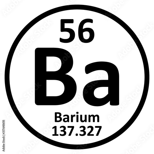Periodic table element barium icon.