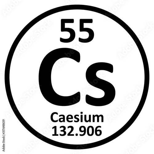 Periodic table element caesium icon.