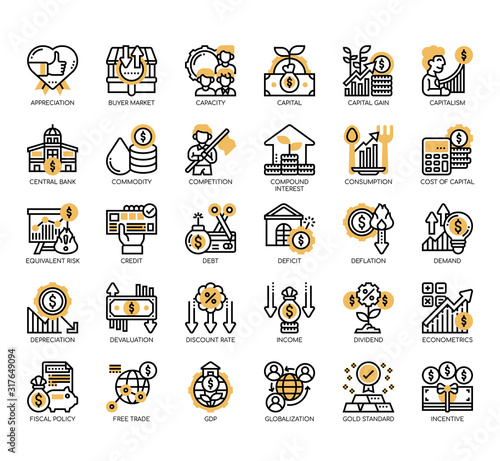 Set of economy thin line and pixel perfect icons for any web and app project.