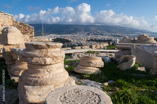 Athens, Greece - Dec 20, 2019: The view from Acropolis to Athens photo