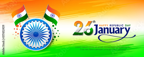 Happy Republic Day Celebration of India, Banner, Concept, vector image
