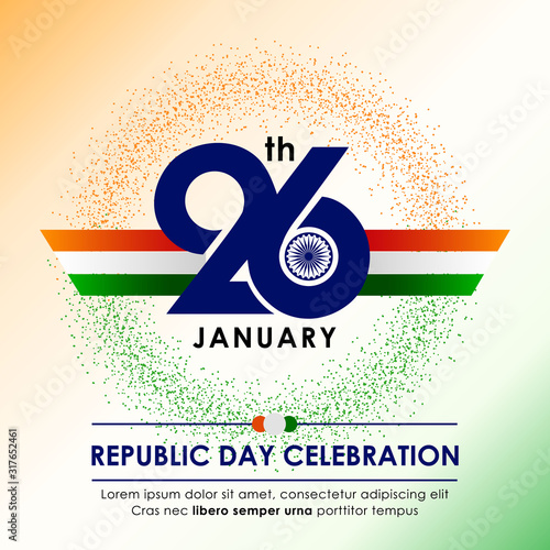 Happy Republic Day of India Celebration Concept, Logo, Unit, Label, Mnemonic vector design