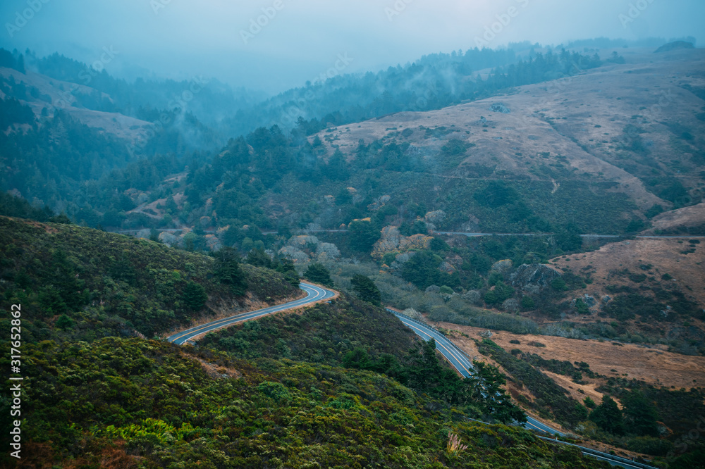 Naklejka premium Verdant and dry Northern Californian landscape
