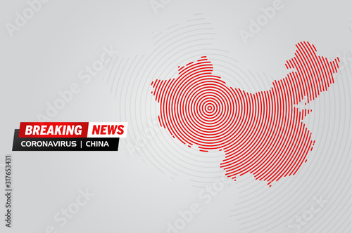 Illustration Vector: Breaking new, Coronavirus attacking in Wuhan, China
