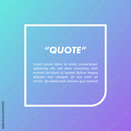 Illustration Vector: typography design. Remark quote text box poster template concept. blank empty frame citation. Quotation paragraph symbol icon. double bracket comma mark. bubble dialogue banner