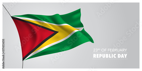 Free Download Guyana republic day greeting card, banner, horizontal vector illustration. - GFXLoad