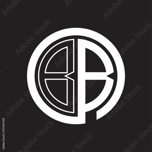 BB Logo with circle rounded negative space design template