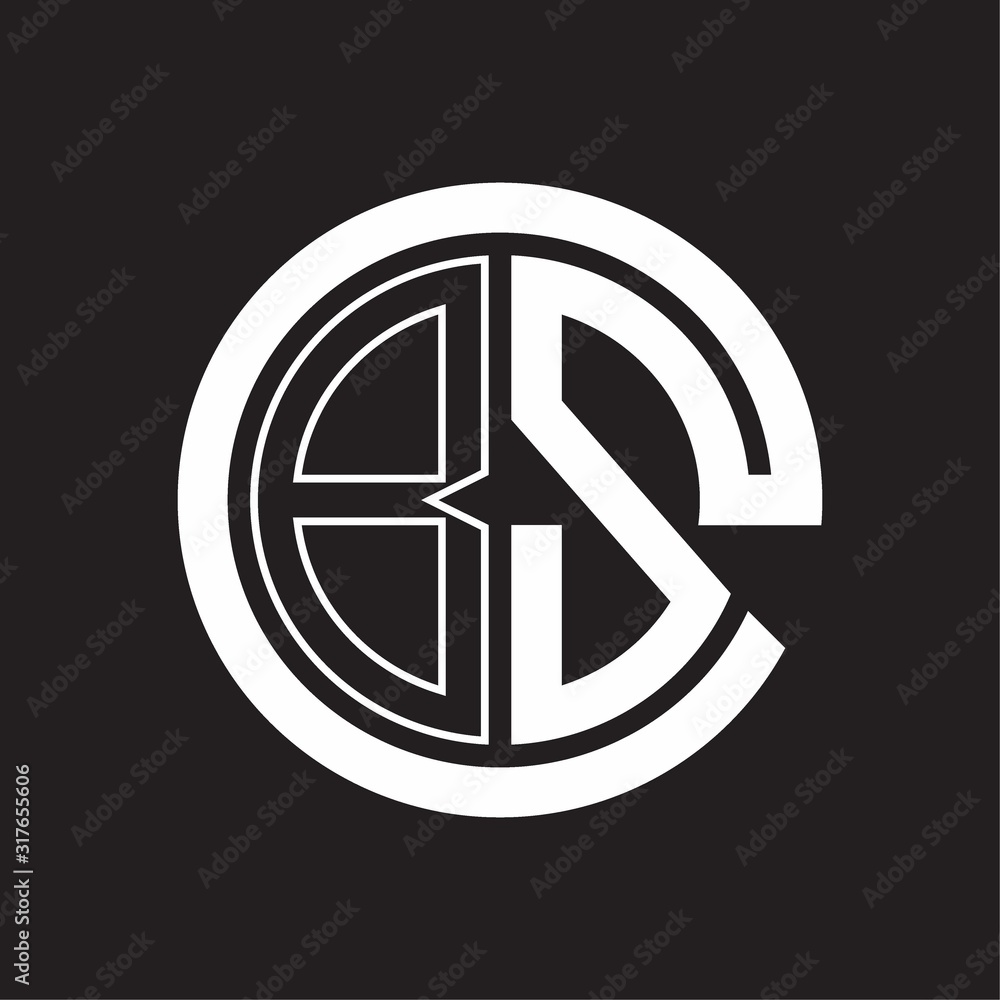 BS Logo with circle rounded negative space design template Stock Vector ...