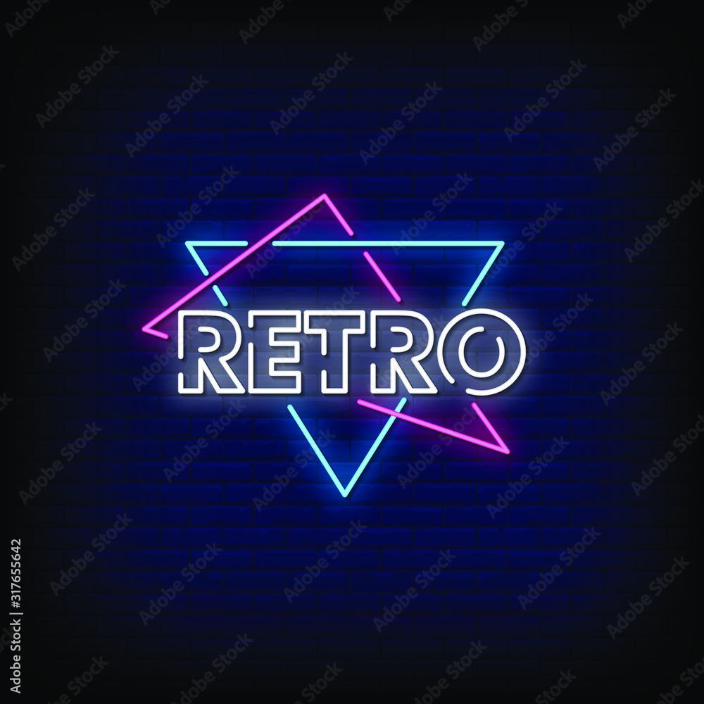 Naklejka premium Retro Neon Signs Style Text Vector