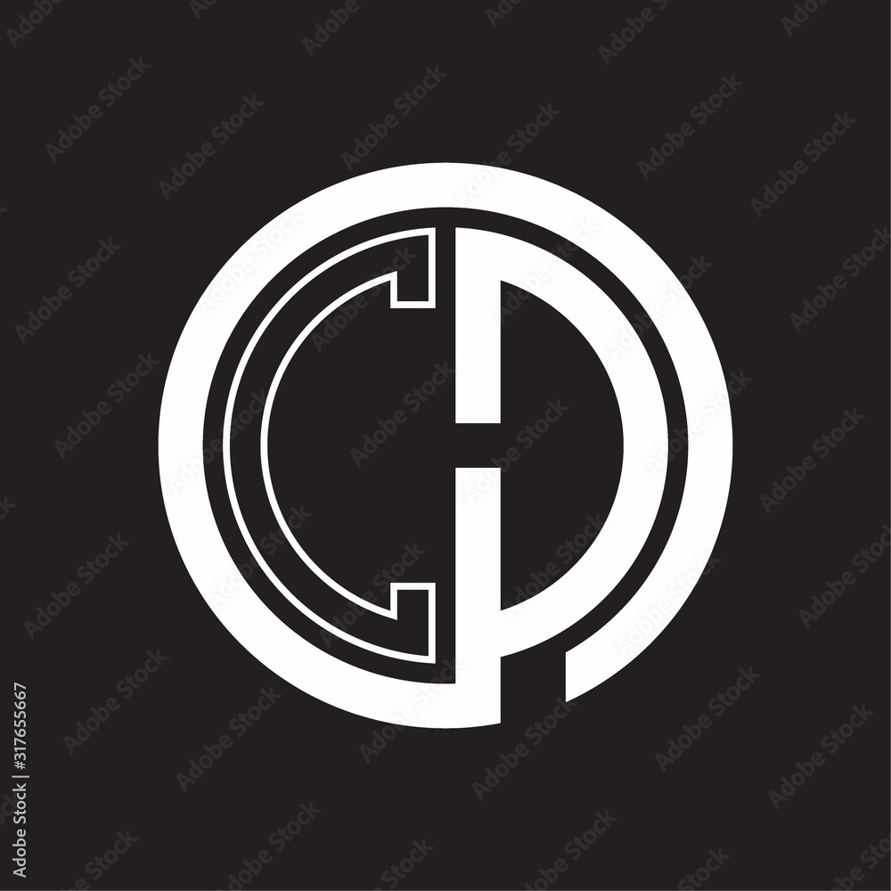 CD Logo with circle rounded negative space design template CD Logo with circle rounded negative space design template