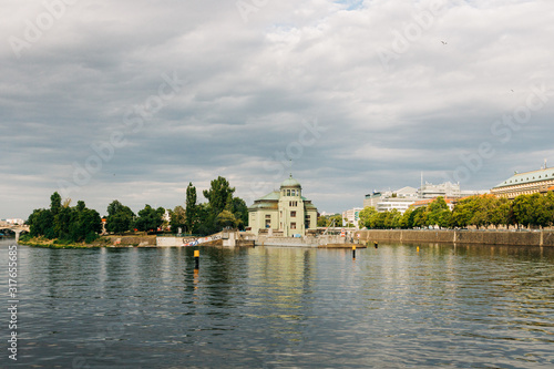 Old Town Tower in Prague on the Vltava River