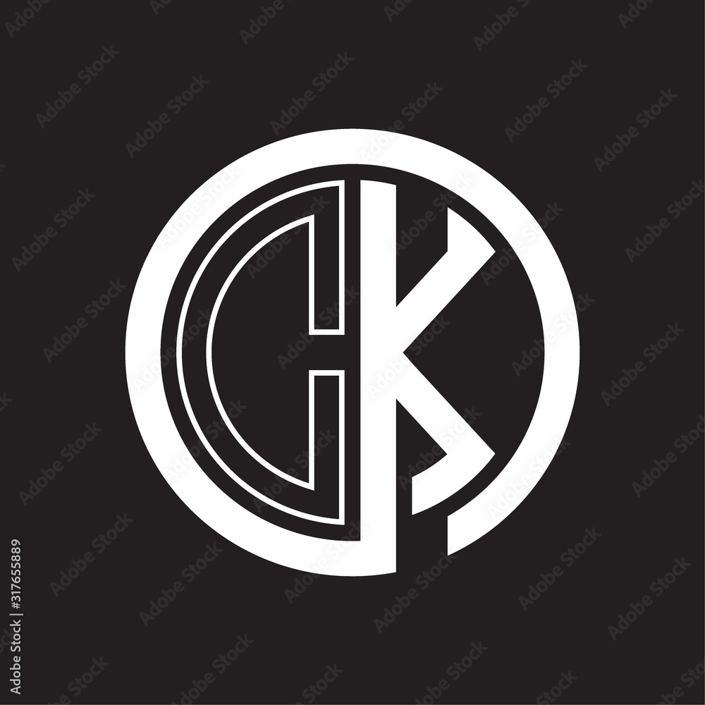 DK Logo with circle rounded negative space design template Stock Vector ...
