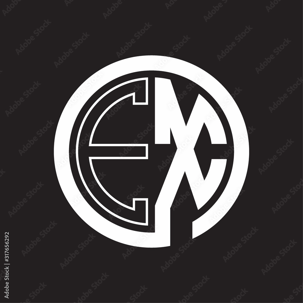 EX Logo with circle rounded negative space design template EX Logo with circle rounded negative space design template