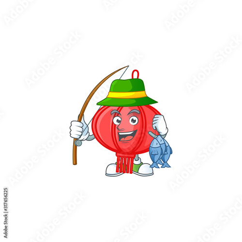 A Picture of happy Fishing chinese lampion design
