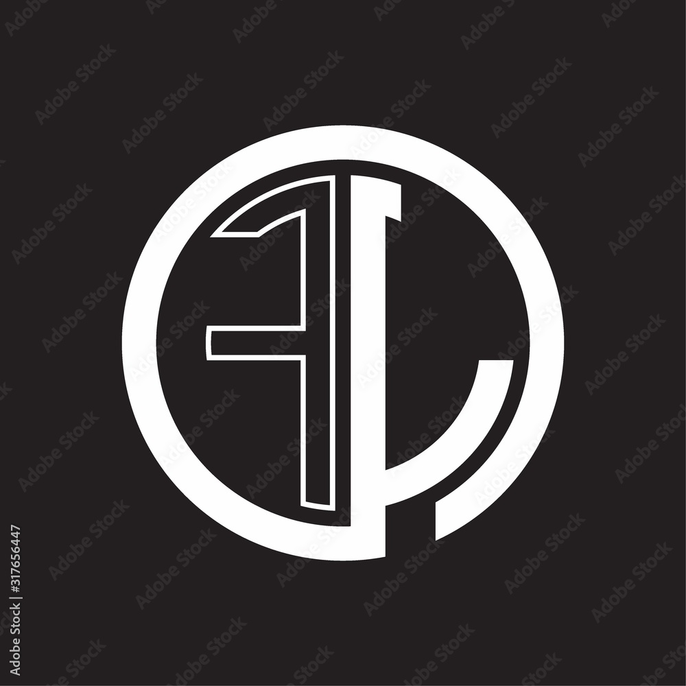 FL Logo with circle rounded negative space design template FL Logo with circle rounded negative space design template