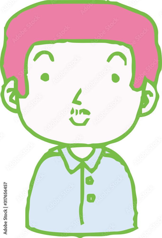 Colorful Hand painted cute Smiling people icon Colorful Hand painted cute Smiling people icon