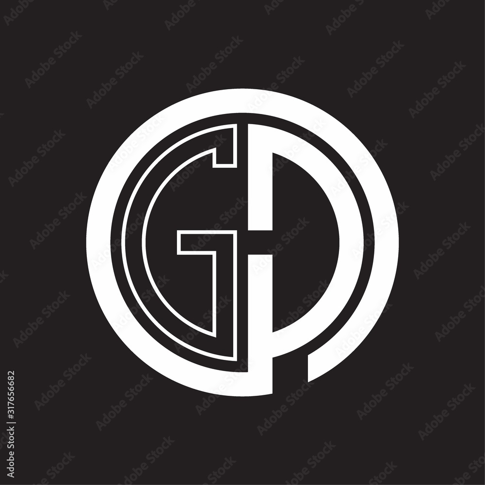 GD Logo with circle rounded negative space design template GD Logo with circle rounded negative space design template