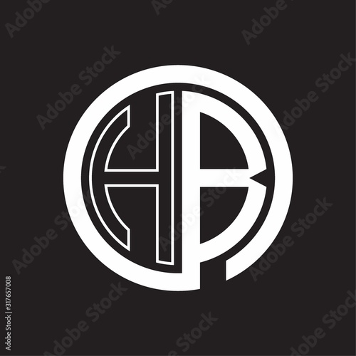 HB Logo with circle rounded negative space design template