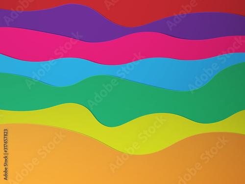 Waves of decorative colored paper cuts © Gejsi