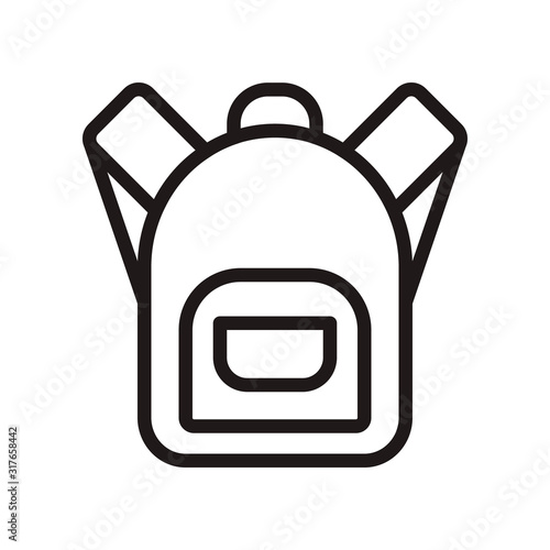 Backpack icon in trendy outline style design. Vector graphic illustration. Backpack icon for website design, logo, app, and ui. Editable vector stroke. EPS 10.