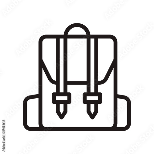 Backpack icon in trendy outline style design. Vector graphic illustration. Backpack icon for website design, logo, app, and ui. Editable vector stroke. EPS 10.