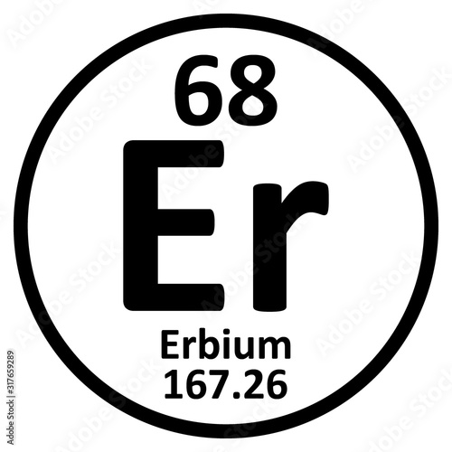 Periodic table element erbium icon.