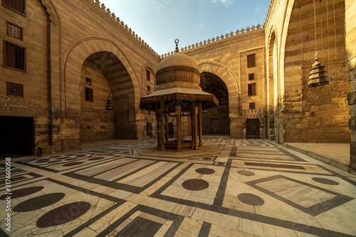 Billede på lærred The inner courtyard of Qalawun in Cairo, Egypt