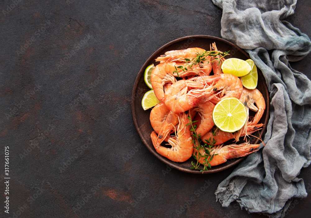 Shrimps served on a plate Shrimps served on a plate