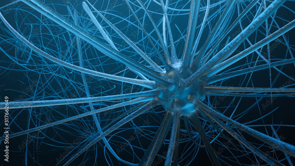 Conceptual illustration of neuron cells high resolution 3D illustration Conceptual illustration of neuron cells high resolution 3D illustration