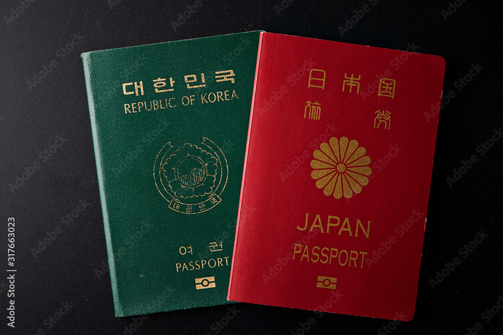 Japan and republic of Korean passport 