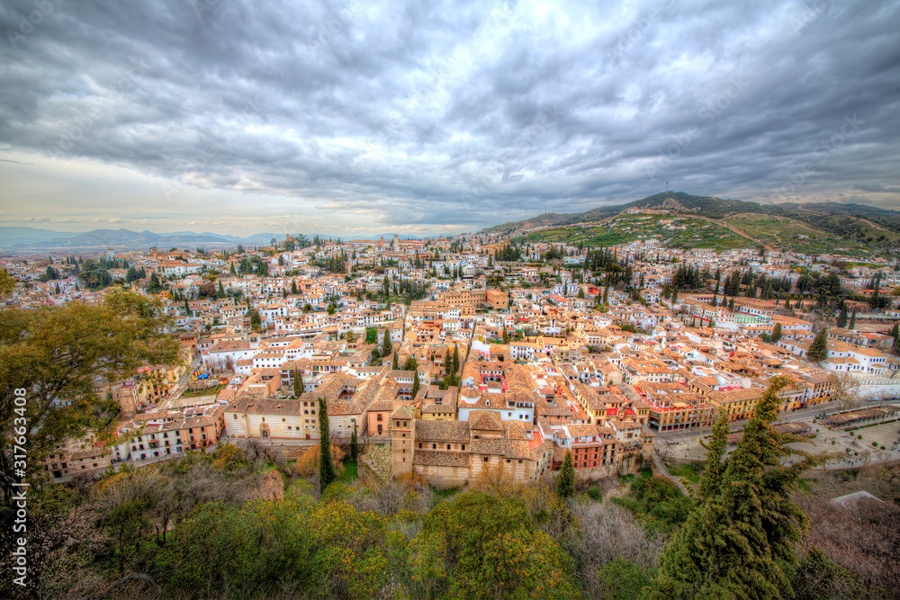 Hillside in Granada, Spain, as Seen from Al Hambra