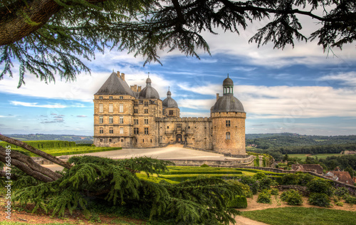 Quadro su tela The Castle of Hautefort, Dordogne, Spain