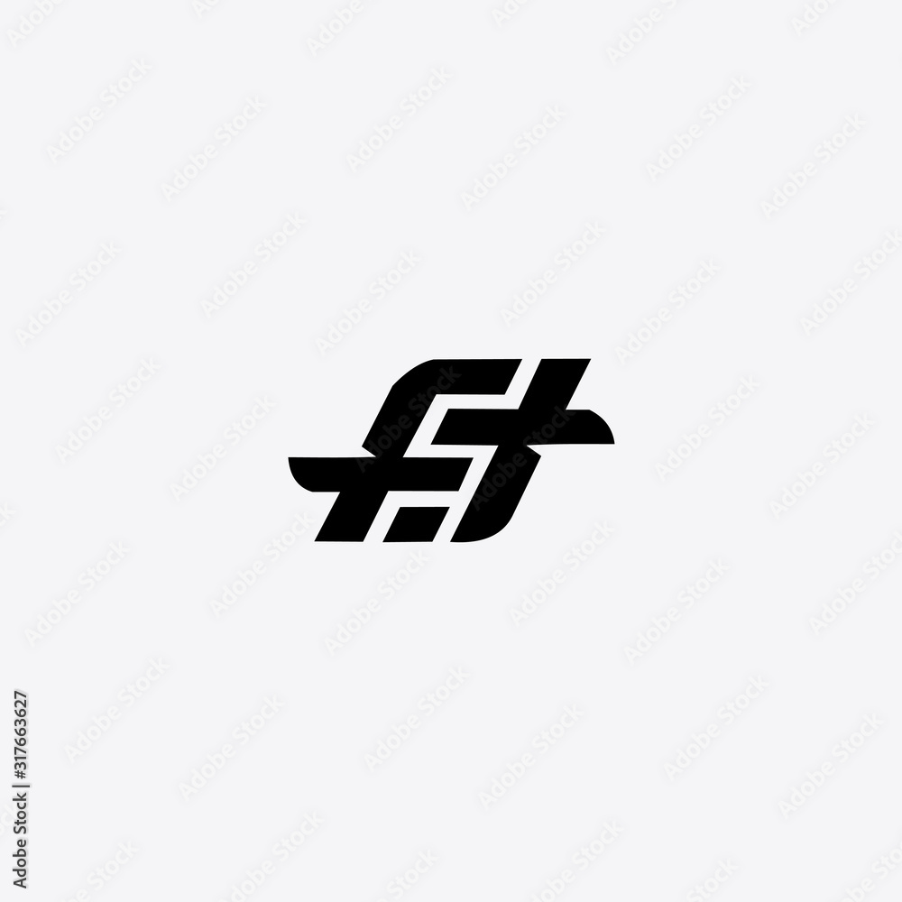 Obraz premium FH Initial Letter Creative Logo