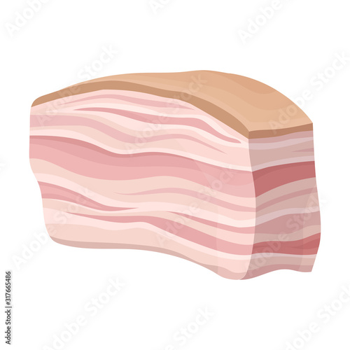 Fresh Red Raw Meat and Bacon Vector Composition