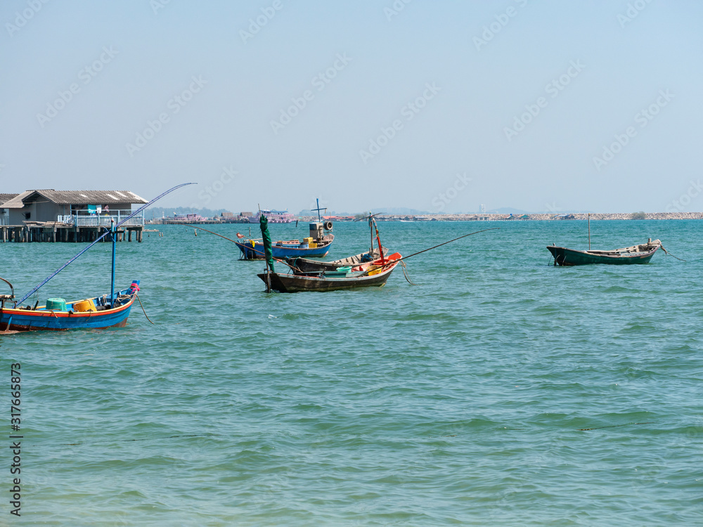 fishing boats anchoring in the harbor fishing boats anchoring in the harbor