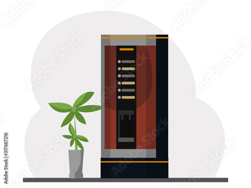 Auto coffee vending machine in business office