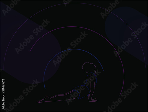 Gymnast, acrobat, yoga. Flat vector illustration. Healthy Lifestyle Concept. 