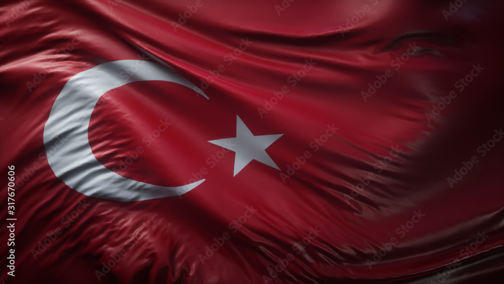 Obraz premium 3d illustration of Turkey flag