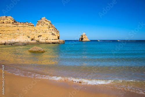 yellow cliffs at algarve beach, Lagos Portugal