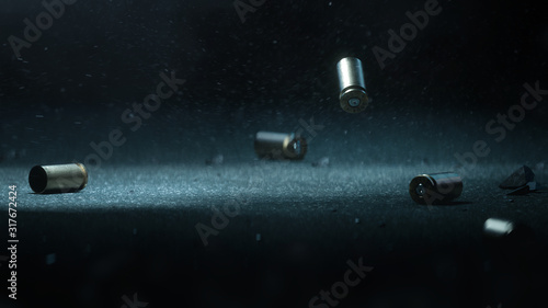 Canvas Print Bullet shells ground