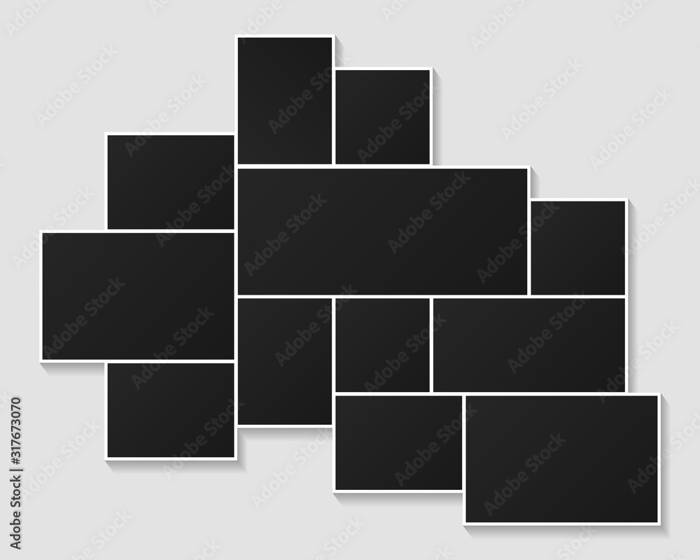 Photo frames collage template illustration. Photo frames collage template illustration.