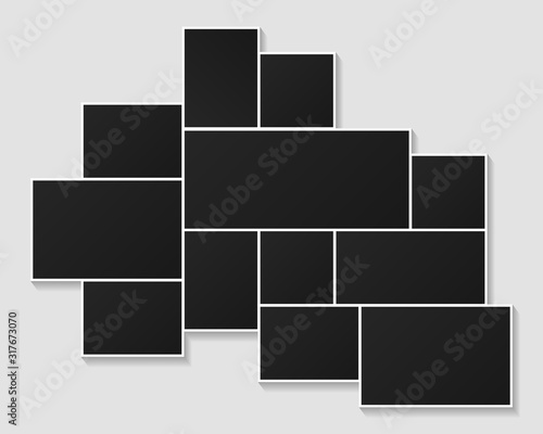 Photo frames collage template illustration. 