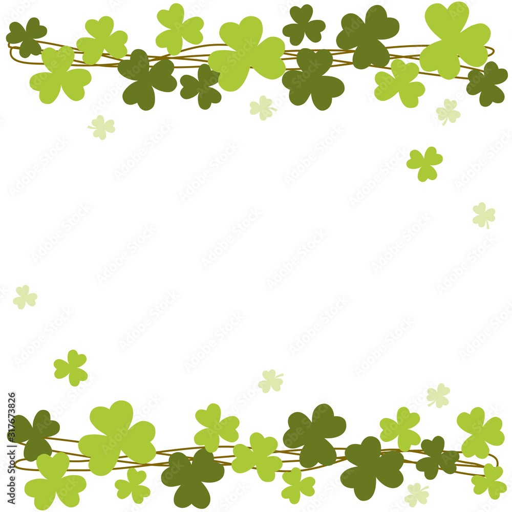 Saint Patrick’s Day frame with three leaf clover