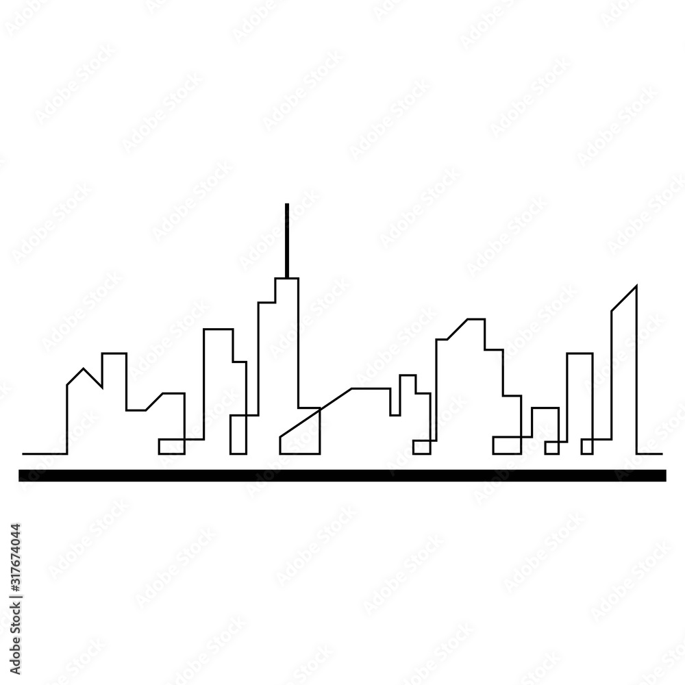 Obraz premium city skyline vector silhouette