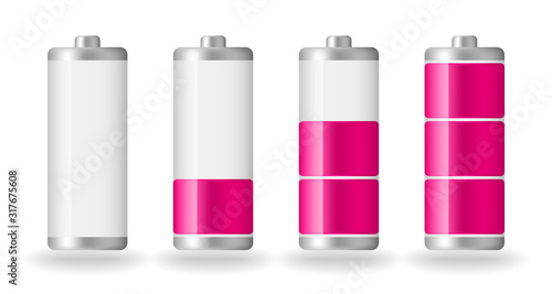 vector glossy battery fullness indicator