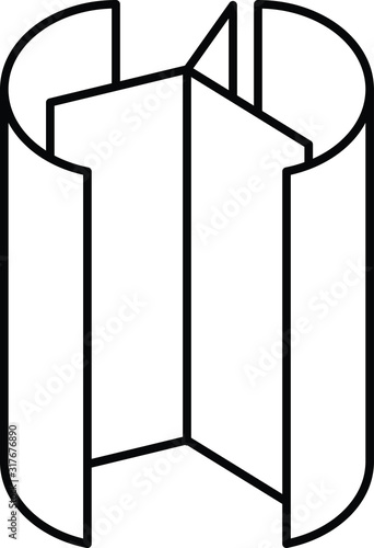 Revolving door icon, line vector illustration