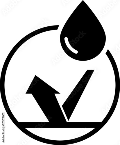 Waterproof icon, water protection label sticker logo