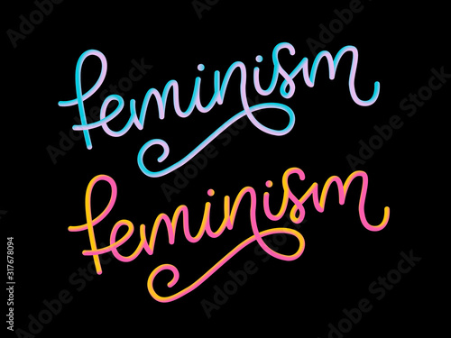 Typographic design 3d feminism letter. Graphic element. Typography lettering design. Woman motivational slogan. Feminism slogan. Girl power quote. Fashion illustration. slogan
