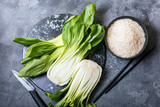 Fresh pak choi, bok choy cabbage for asian cooking